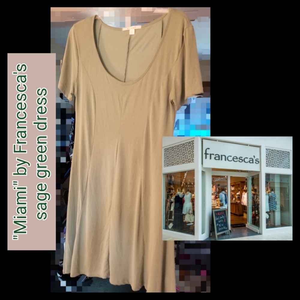 "Miami" by Francesca's ...sage green dress (M)